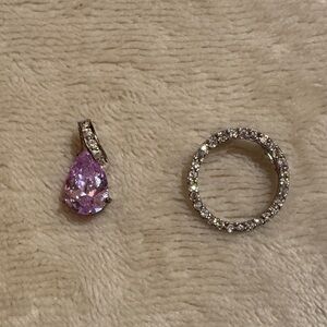 Elegant Silver and Purple Pendants